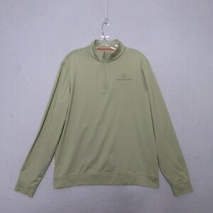 Tom Beckbe Pullover Men Medium Green Quarter Zip Soft Preppy Logo Comfort